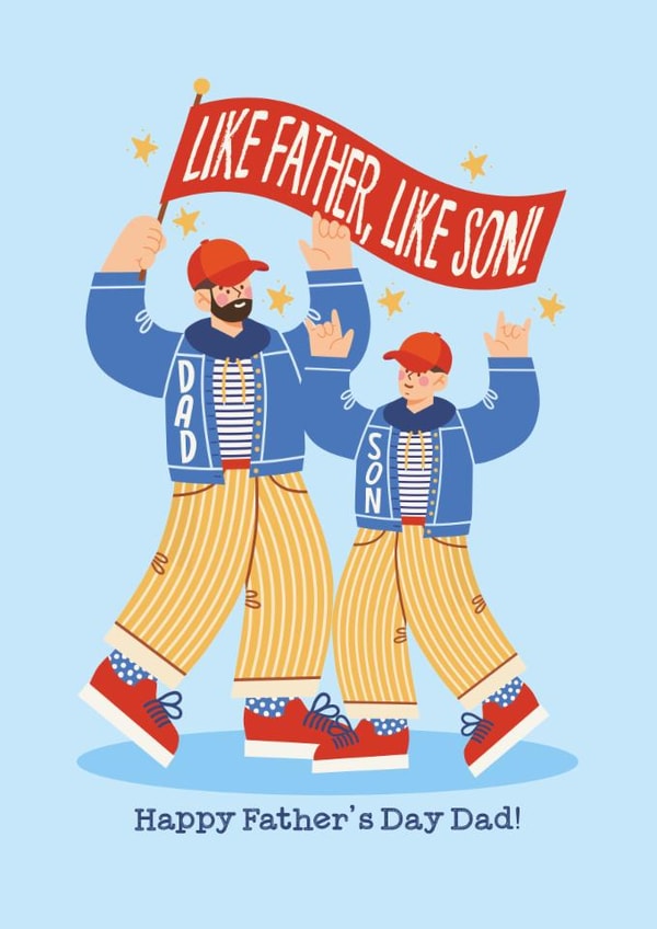 Cute Father's Day Card - From Son - Like Father, Like Son! created by Atwood & Atwood