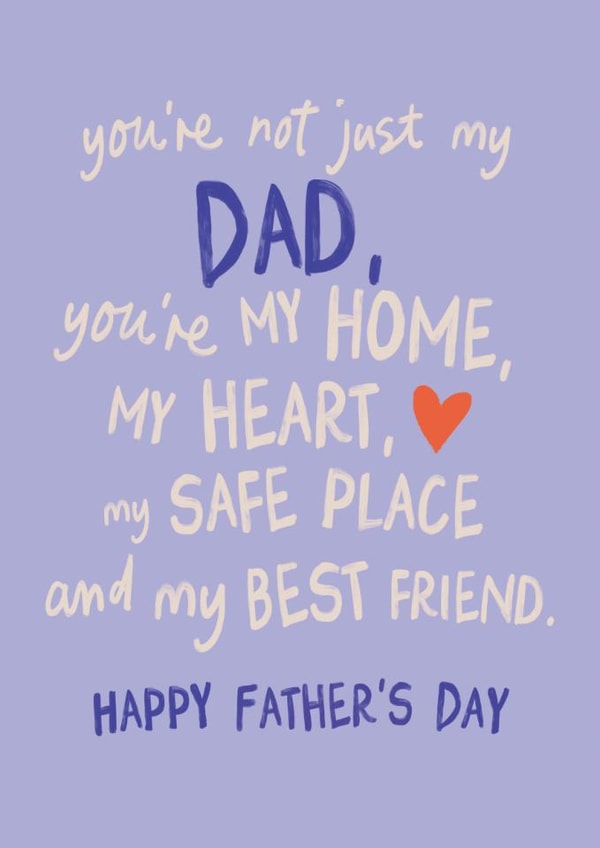 Heartfelt Father's Day Card - Not Just My Dad - My Heart created by Sweetlove Press