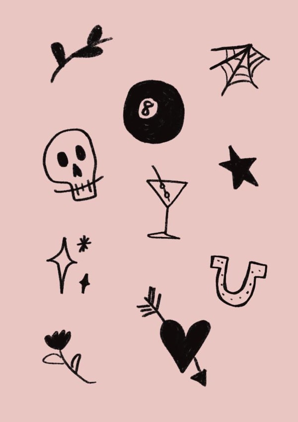 Tattoo Doodle Greeting Card created by Effy Ellen Art