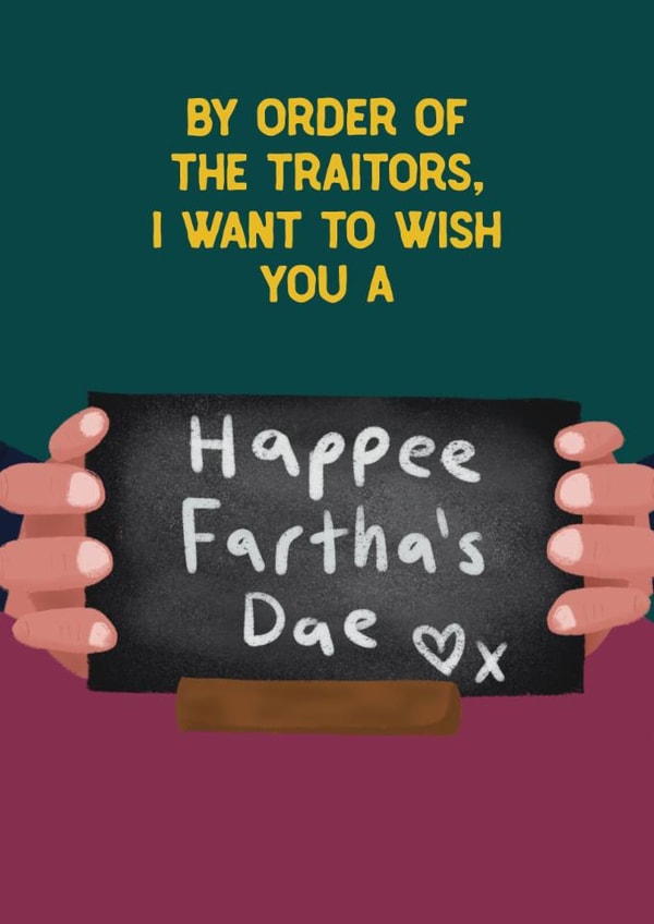 Funny Father's Day Card - The Traitors - Bad Spelling created by Sweetlove Press