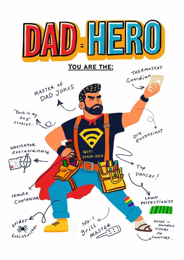 Funny Father's Day Card - Superhero Dad created by Chocolate Frog