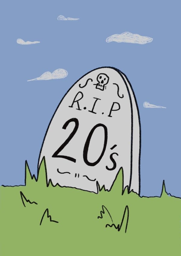 Funny Goodbye to your 20’s Birthday Card for Milestone - Happy 30th Birthday created by Effy Ellen Art