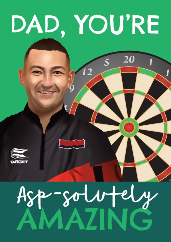 Punny Father's Day/Birthday Card - Nathan Aspinall - Darts created by AbiGoLucky