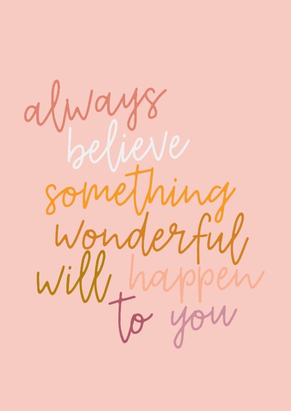 Classic Love And Friendship Card - Something Wonderful Will Happen created by Myra Gilmore