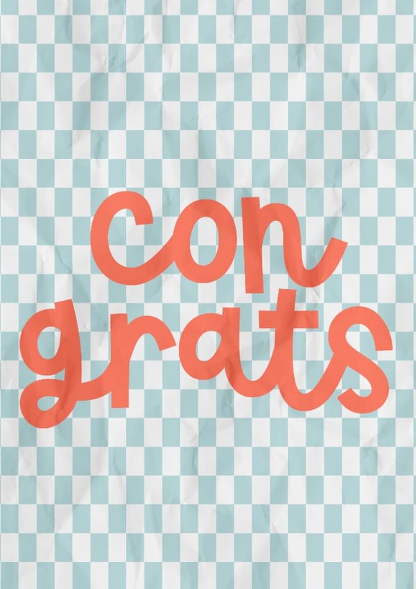 Congrats Card- red and blue card created by Myra Gilmore