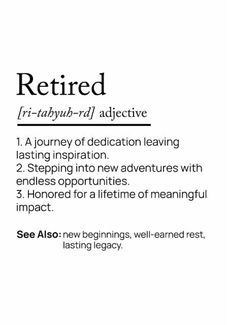 Adjective retirement card card