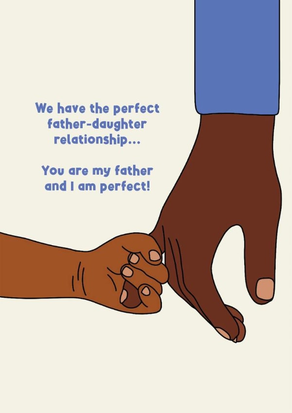 Cute Father's Day Card - From Daughter - Hand Holding created by Jamie Lindsay