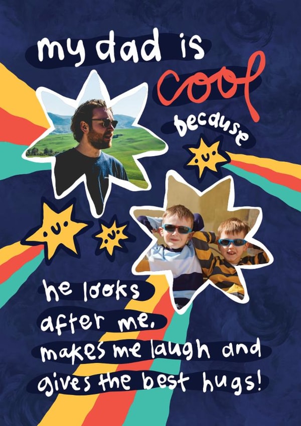 Cute Father's Day/Birthday Card - My Dad is Cool - Stars created by The Playful Indian
