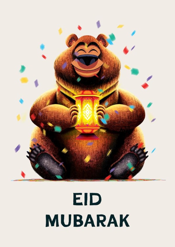 Cute Eid Mubarak - Bear - Lantern created by Folio | Ian Owen