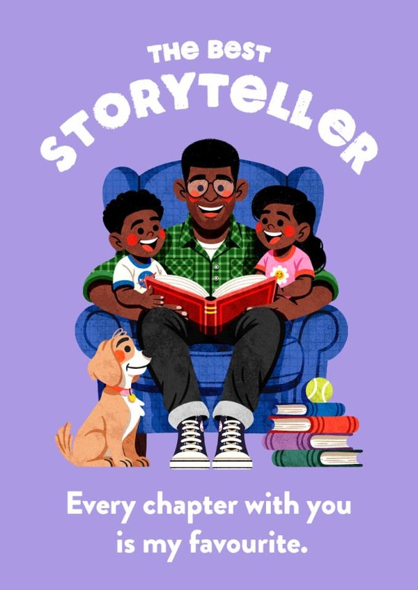 Cute Father’s Day Card - From The Kids - Best Storyteller created by Folio | Ian Owen