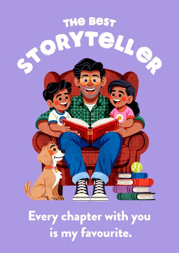 Cute Father’s Day Card - From The Kids - The Best Storyteller created by Folio | Ian Owen
