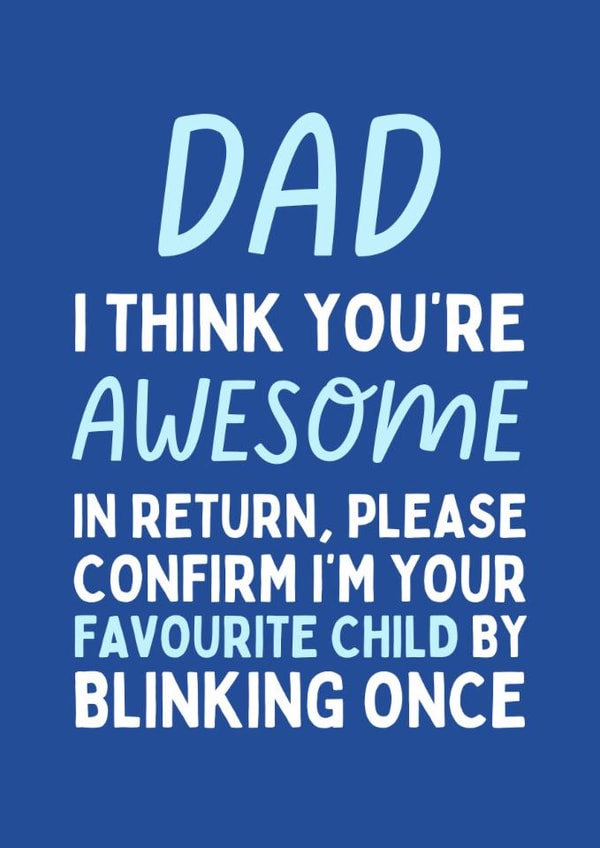 Funny Father's Day Card - You're Awesome created by Sundiva Designs