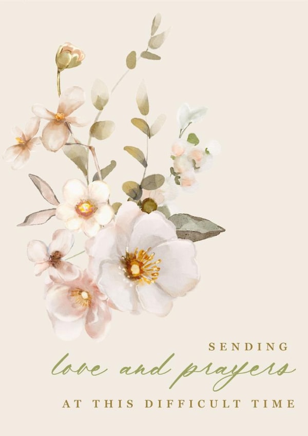 Traditional Thinking Of You Card - Sending Love And Prayers created by Modupe Yalley