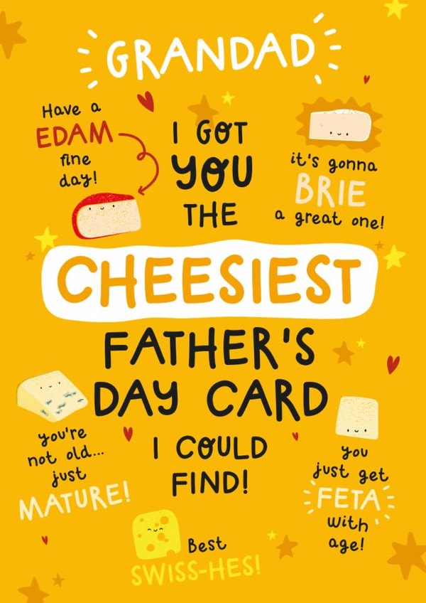 Punny Fathers Day Card - For Grandad - Cheese Puns created by Twisted Haggis