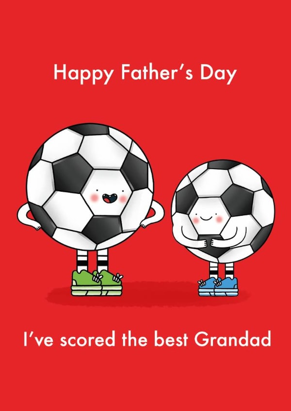 Cute Father's Day Card - I've Scored The Best Grandad - Football created by Emelia Brooks
