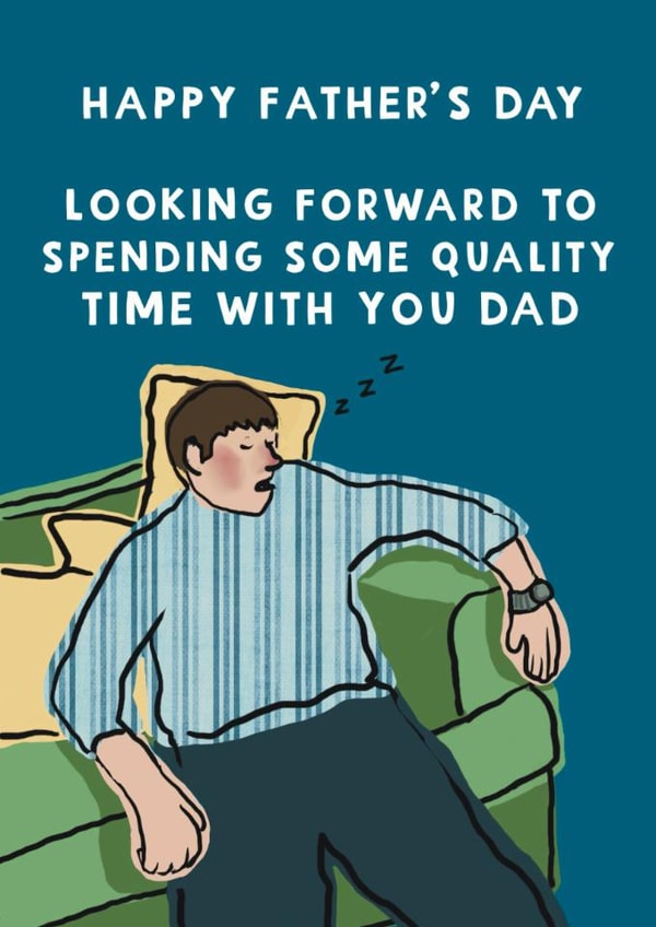 Funny Father's Day Card - Quality Time created by Giddy Kipper
