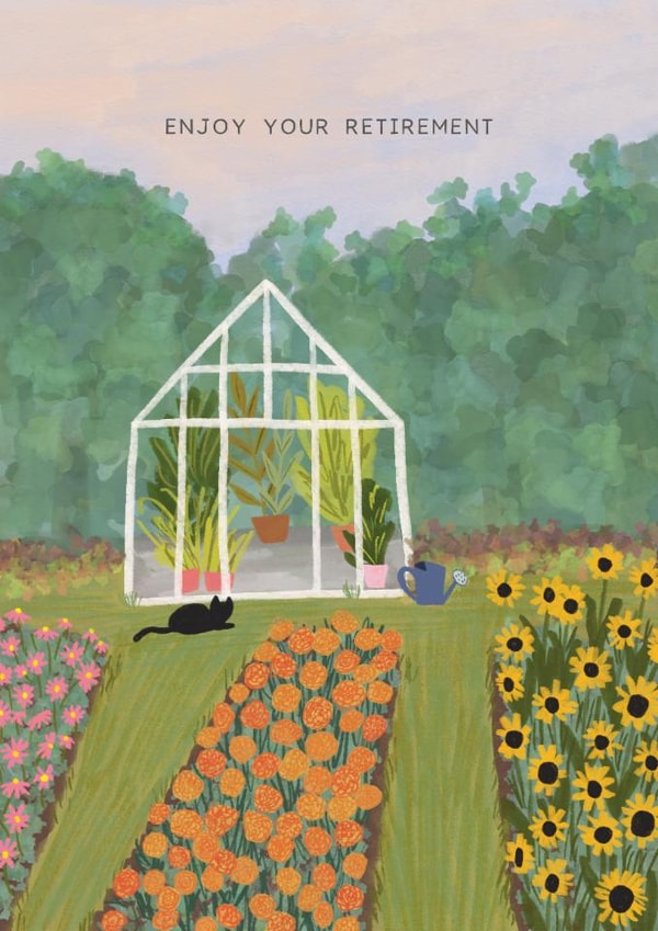 Classic Retirement Card - Enjoy Your Retirement - Greenhouse created by Sarah Frances