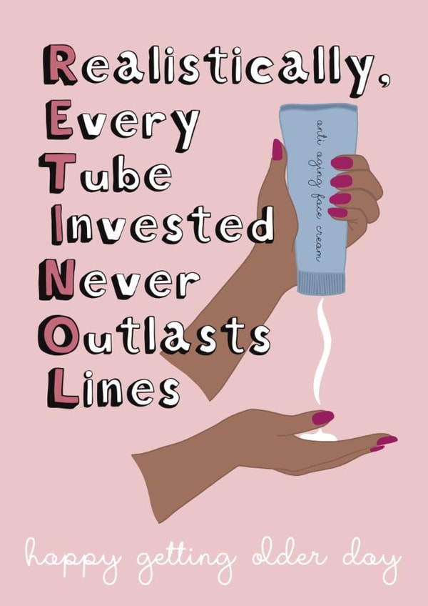 Fun Birthday Card - Beauty Queen - Retinol created by Choo Choo