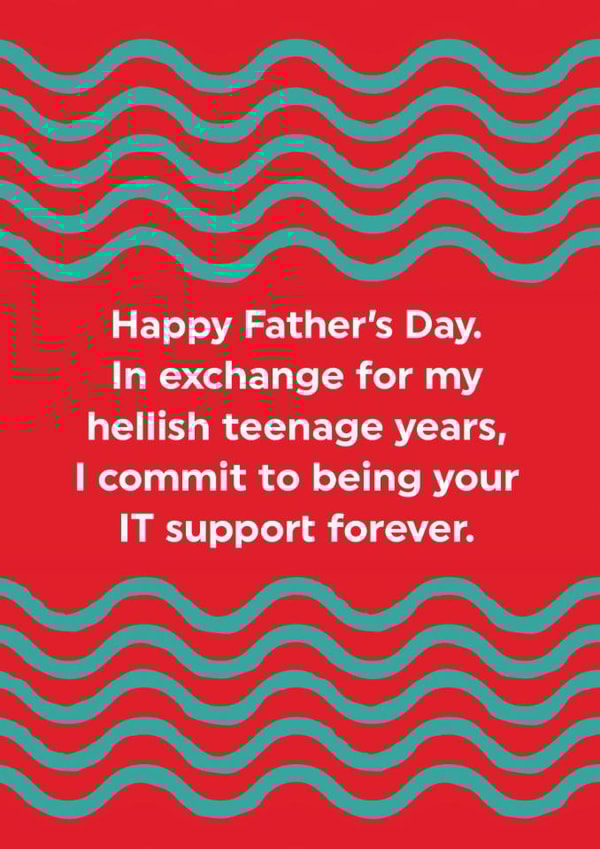 Funny Father's Day Card - Dad - Hellish Teenage Years created by Brainbox Candy