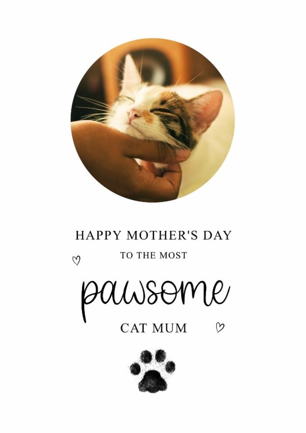 Cute Mother's Day Card - Pawsome Cat Mum created by Kalm Lettering