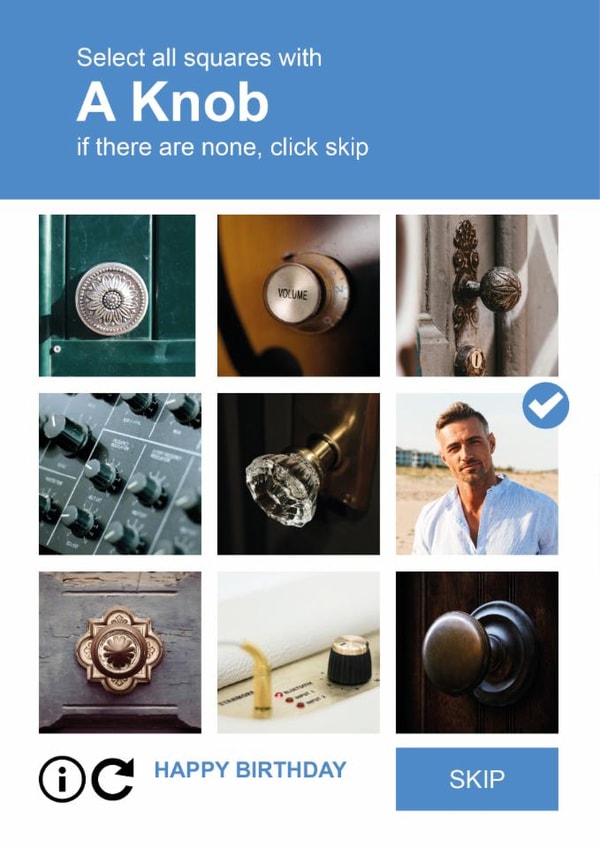 Funny Birthday Card - Select A Square - Knob created by Paul Stevens