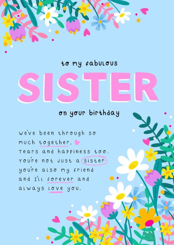 Pretty Birthday Card - For Sister - Always Love You created by Jessica Rachel Sharp