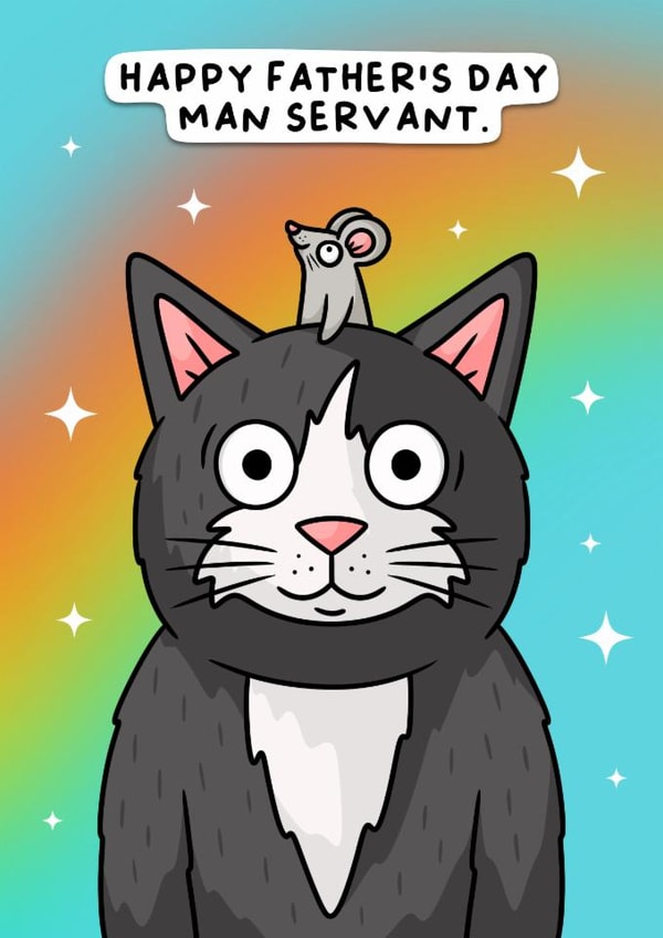 Funny Father's Day Card - Man Servant created by Wafflemamaart