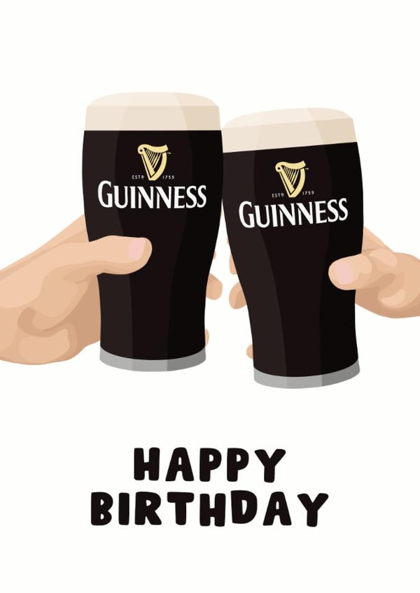 Classic Birthday Card - Guinness - Cheers created by Pink Peach Cards