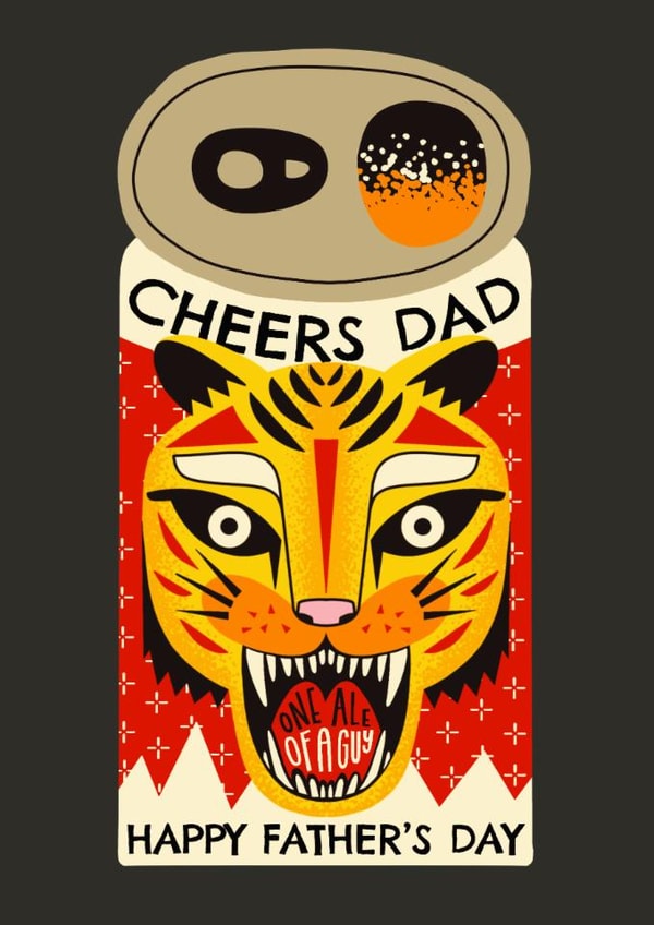 Fun Father's Day Card - IPA Beer - Tiger created by AbiGoLucky