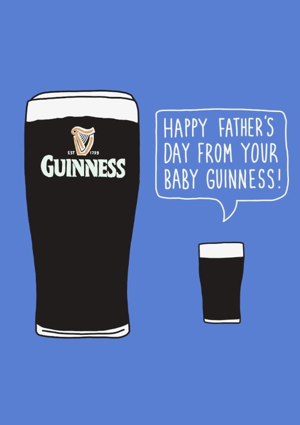 Funny Father's Day Card - From Your Baby Guinness created by Pen and Puns 