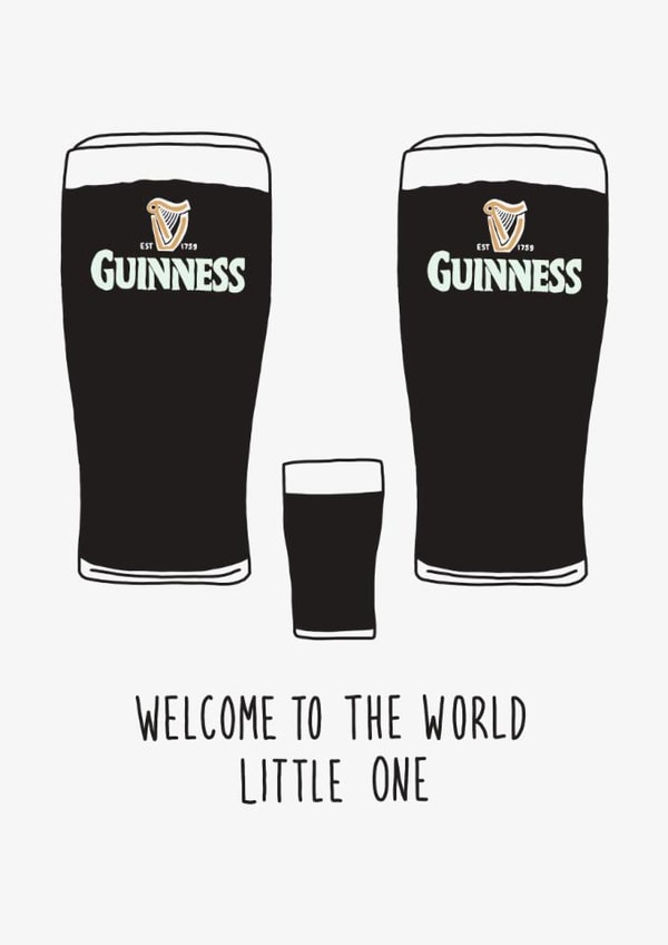 Funny New Baby Card - Guinness created by Pen and Puns 