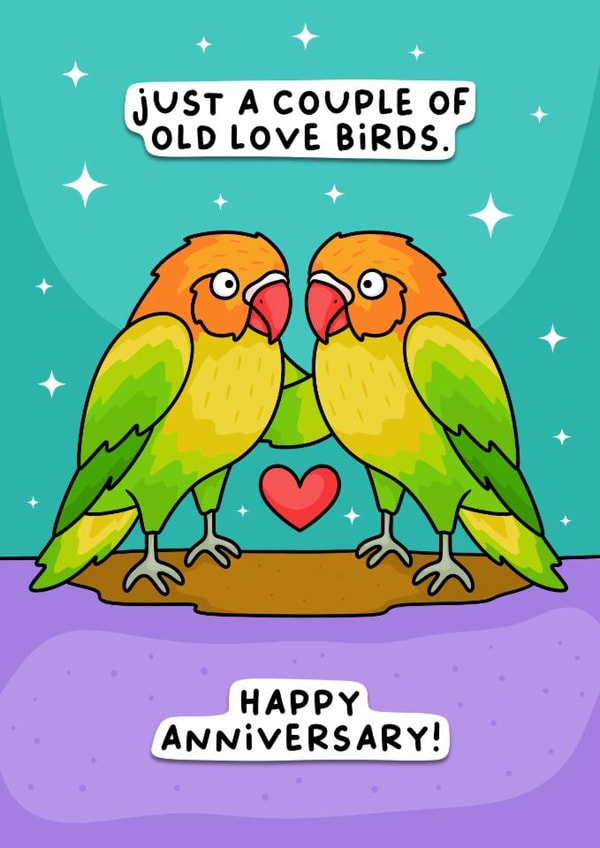 Cute Anniversary Card - Love Birds created by Wafflemamaart