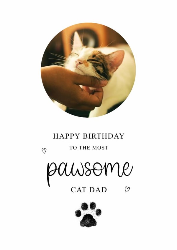 Classic Birthday Card - The Most Pawsome Cat Dad created by Kalm Lettering