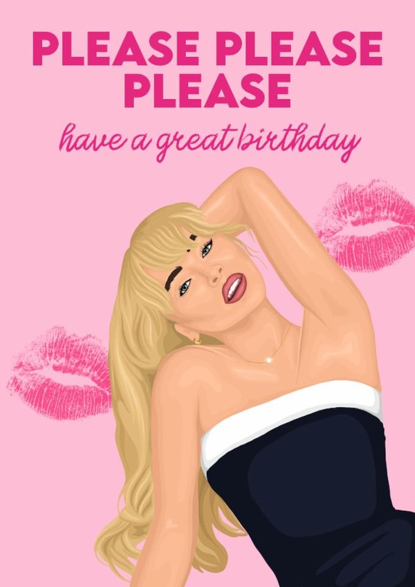 Fun Birthday Card - Sabrina Carpenter - Please Please Please created by byRosybum