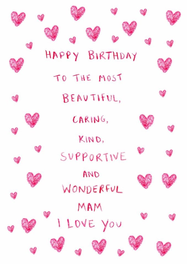 Heartfelt Birthday Card - Wonderful Mam created by HCD Illustration