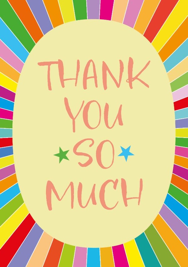 Classic Thank You Card - Rainbow Stripes created by size3art