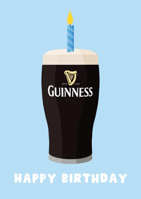 Fun Birthday Card - Guinness Candle - For Him created by Pink Peach Cards
