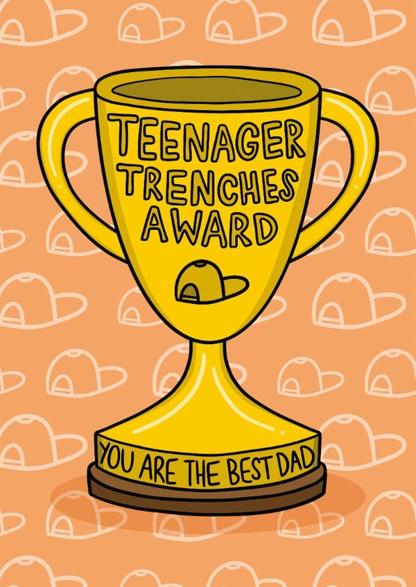 Funny Father’s Day Card - Teenager Trenches Award created by TeePee Creations