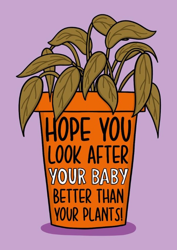 Funny New Baby Card - Plants created by TeePee Creations