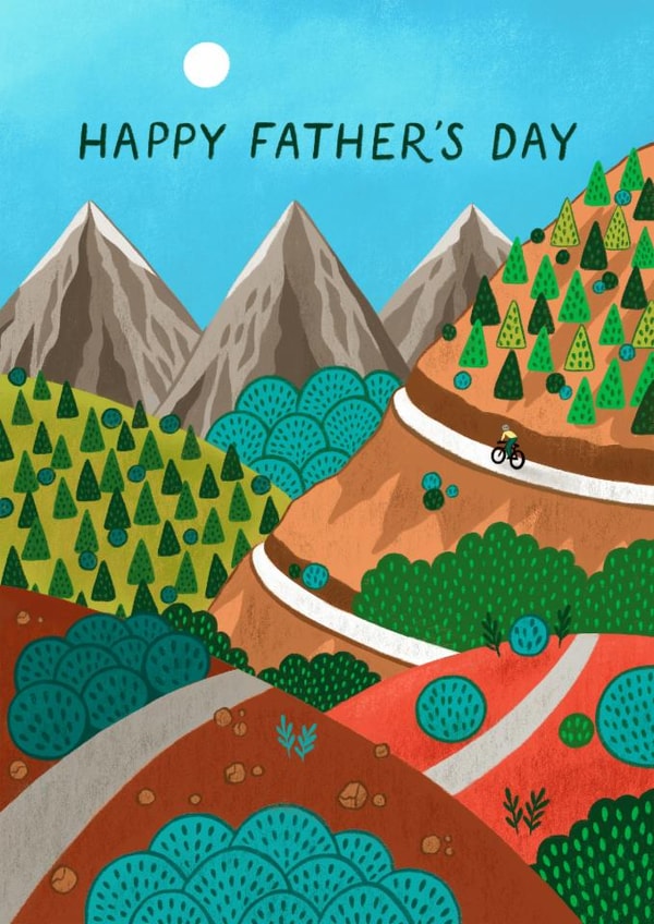 Classic Father's Day Card - Mountain Biking created by Pear Tree Press