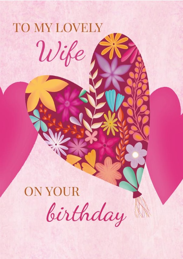 Lovely Wife Birthday Card - Floral Card For Her - Wife's Birthday created by Rainee Collections