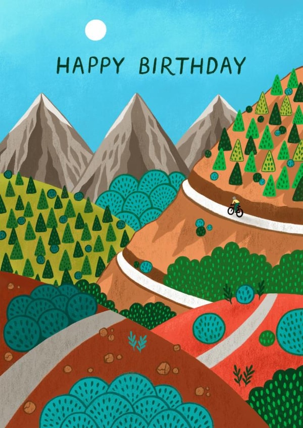Classic Birthday Card - Mountain Biking created by Pear Tree Press