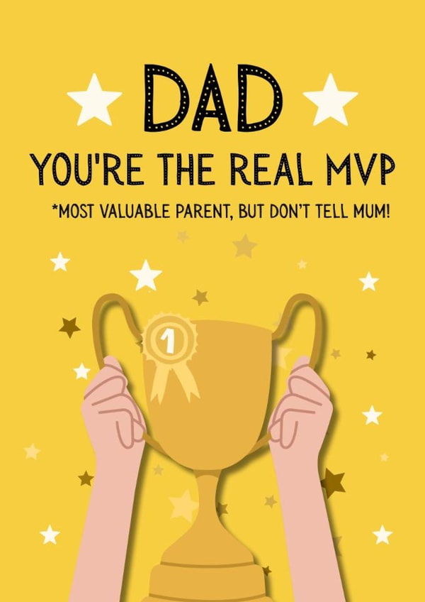Funny Father's Day Card - MVP - Most Valuable Parent Card created by original fox designs