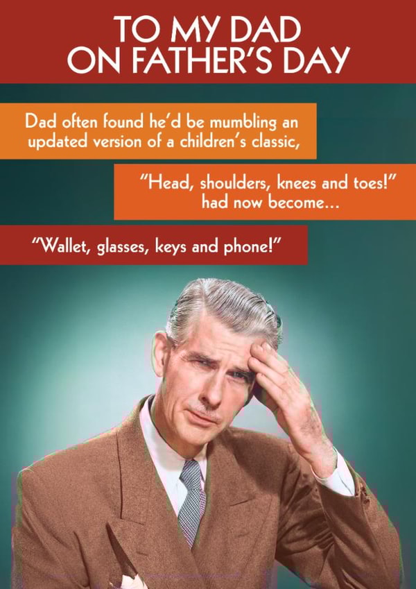 Funny Father's Day Card - Wallet, Glasses, Keys And Phone created by Quitting Hollywood
