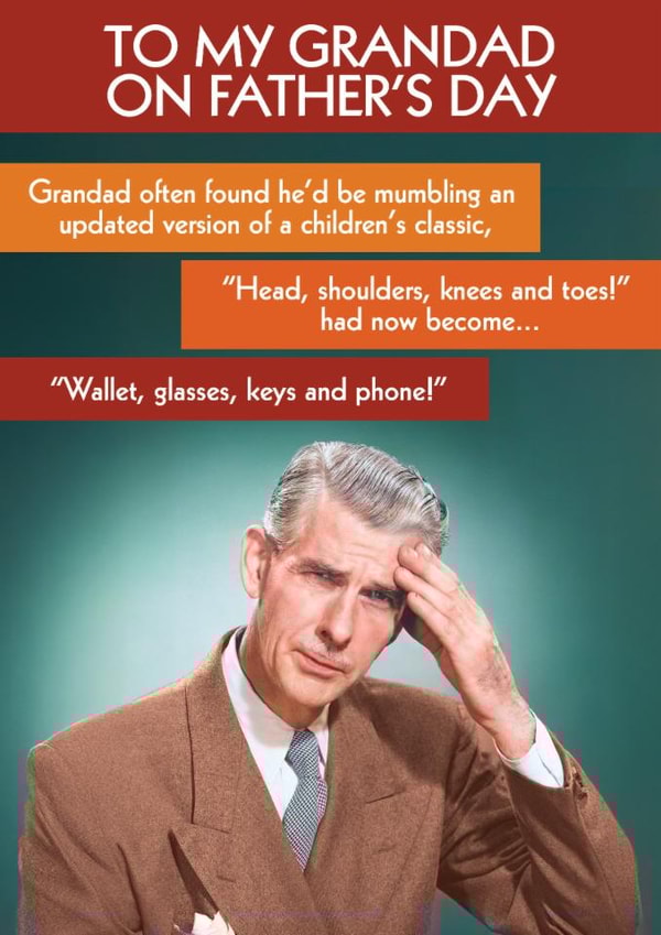 Funny Father's Day Card - For Grandad - Wallet, Glasses, Keys And Phone created by Quitting Hollywood