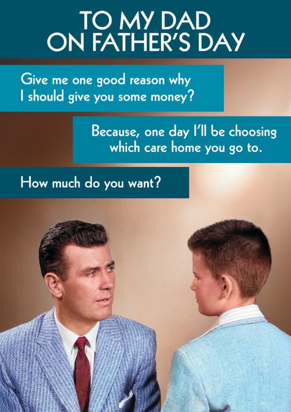 Funny Father's Day Card - Care Home created by Quitting Hollywood