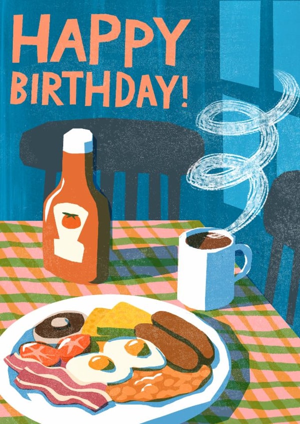 Arty Birthday Card - Breakfast Fry Up created by Catherine Pape