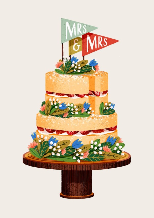 Classic Wedding Card - For Mrs & Mrs - Cake created by Folio | Ian Owen
