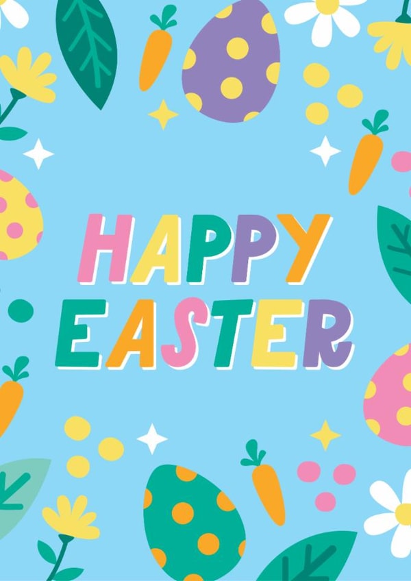 Classic Easter Card - Flowers And Easter Eggs created by Blush & Blossom 