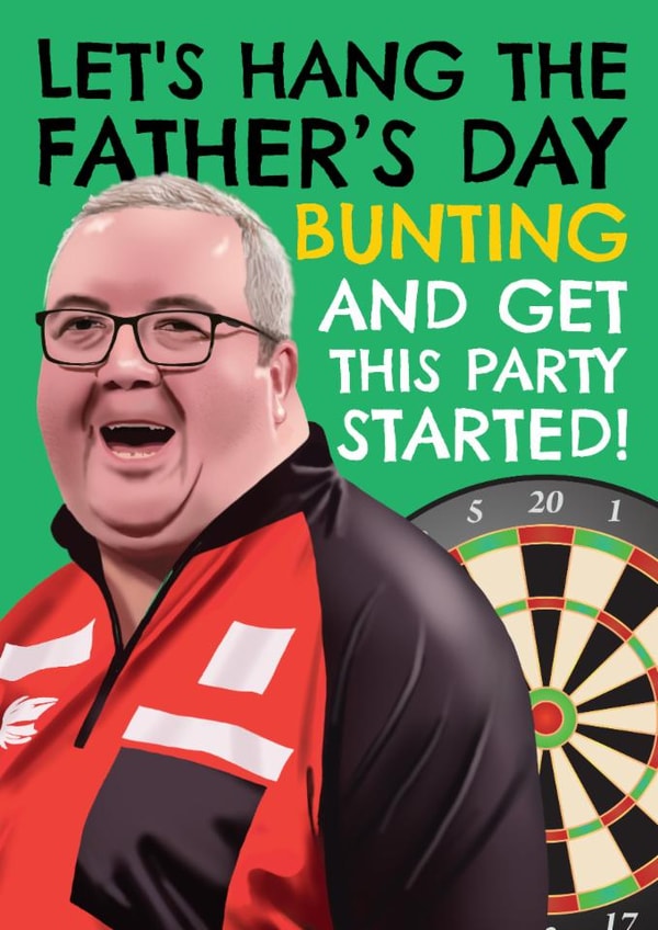 Punny Father's Day Card - Stephen Bunting - Darts created by AbiGoLucky